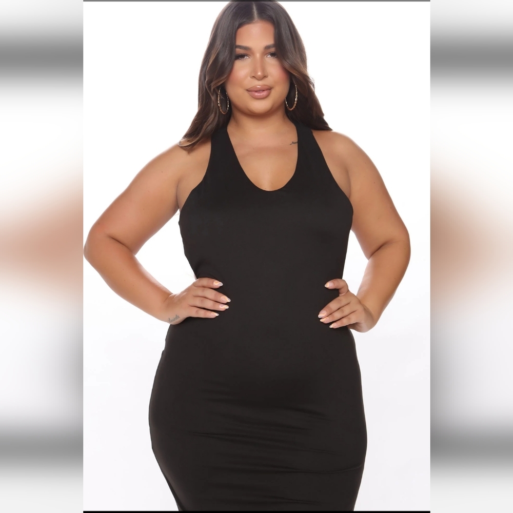 A black maxi dress